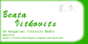beata vitkovits business card